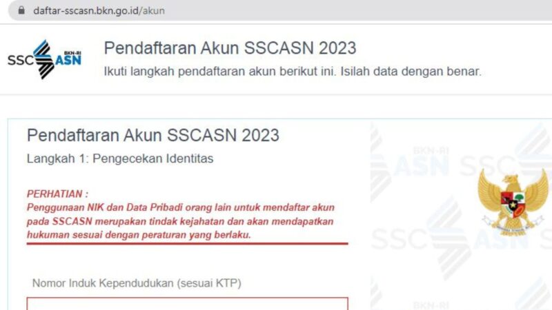 Cara Mengatasi NIK Sudah Terdaftar saat Membuat Akun di Portal SSCASN