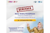 Hari Ini Batas Pendaftaran PPPK Guru Formasi Khusus Kemendikbud 2023