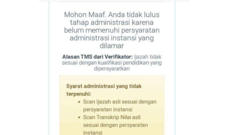 Begini Nasib Peserta CASN 2023 Yang Tidak Lolos Seleksi Administrasi