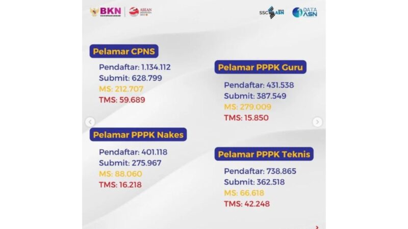Pendaftaran Seleksi CASN 2023 Resmi Ditutup Ini Instansi dengan Jumlah Pelamar Terbanyak