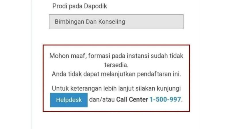 Solusi Mohon Maaf Instansi Tidak Membuka Formasi Jabatan yang Dapat Anda Pilih dalam Seleksi PPPK Guru 2023