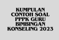 Kumpulan Contoh Soal PPPK Guru Bimbingan Konseling 2023