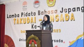 diikuti siswa sma dan mahasiswa unsada gelar lomba pidato bahasa jepang tingkat nasional xgn