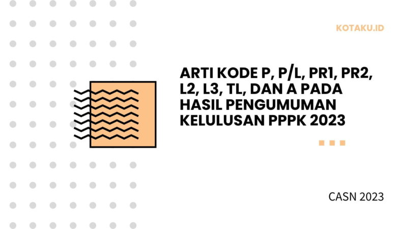 Arti Kode P PL PR1 PR2 L2 L3 TL dan A pada Hasil Pengumuman Kelulusan PPPK 2023