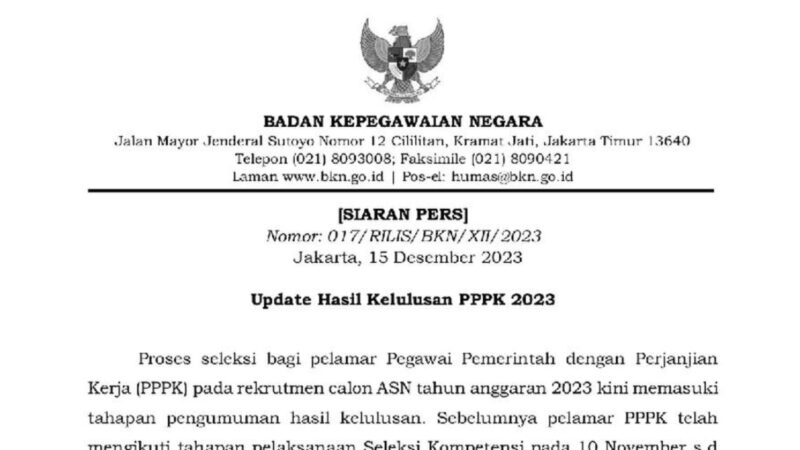 Inilah Alasan Pengumuman Seleksi PPPK Guru 2023 Diundur Jadi 22 Desember 2023