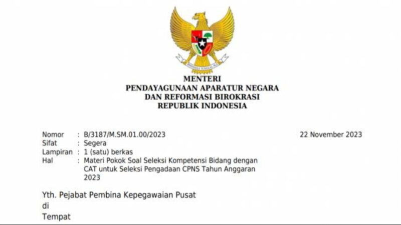 Kisi kisi Materi Soal SKB CPNS 2023 untuk Semua Jabatan