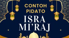 Biru Emas Moderen Isra Miraj Card