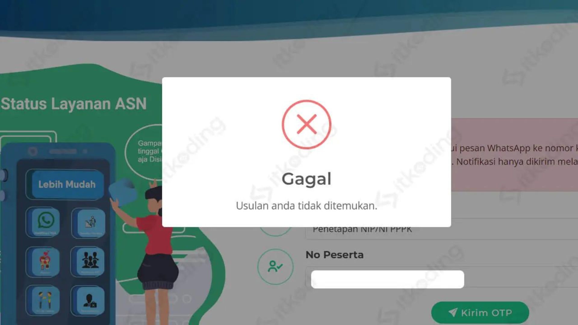 Ini Penyebab Mola BKN GAGAL USULAN ANDA TIDAK DITEMUKAN