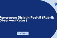 Penerapan Disiplin Positif Rubrik Observasi Kelas 1