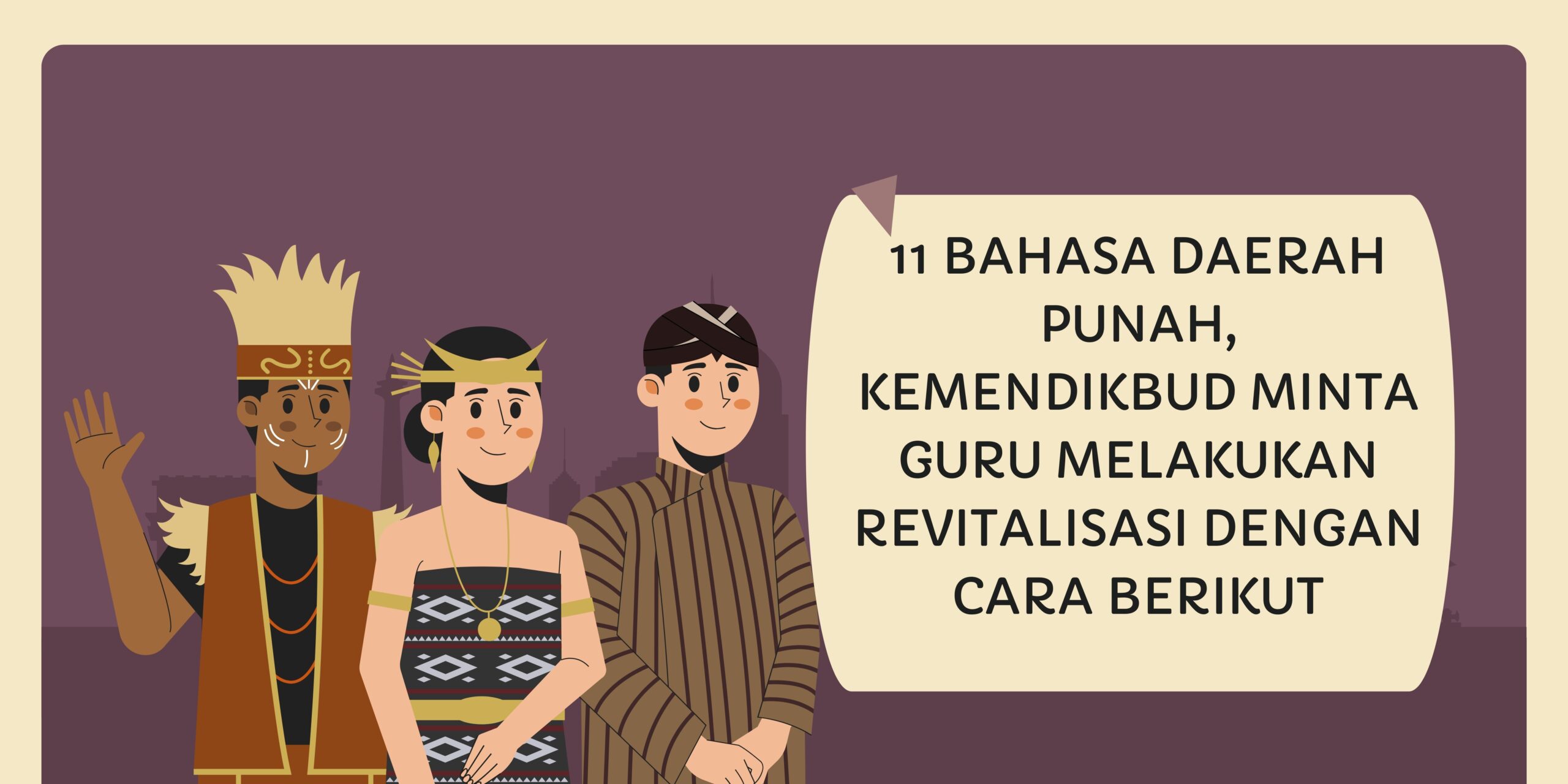 Cokelat Krem Ilustratif Himbauan Penggunaan Bahasa Daerah Banner scaled