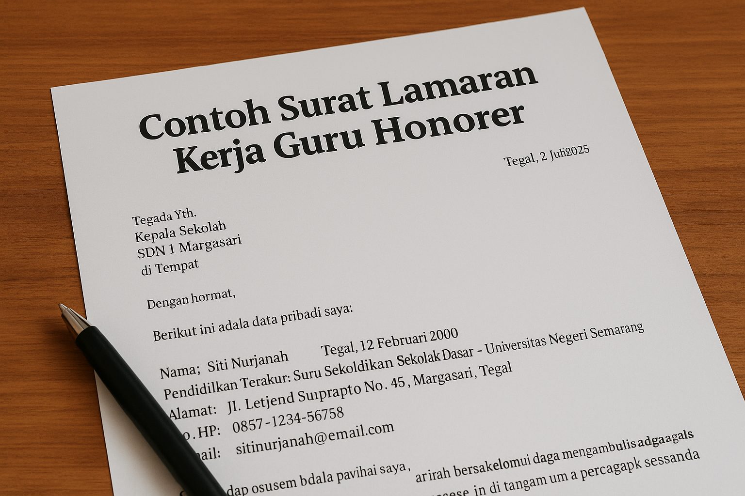 45 Contoh Soal Matematika Kelas 5 dan Kunci Jawabannya 17 Contoh Surat Lamaran Kerja Guru Honorer yang Baik dan Benar
